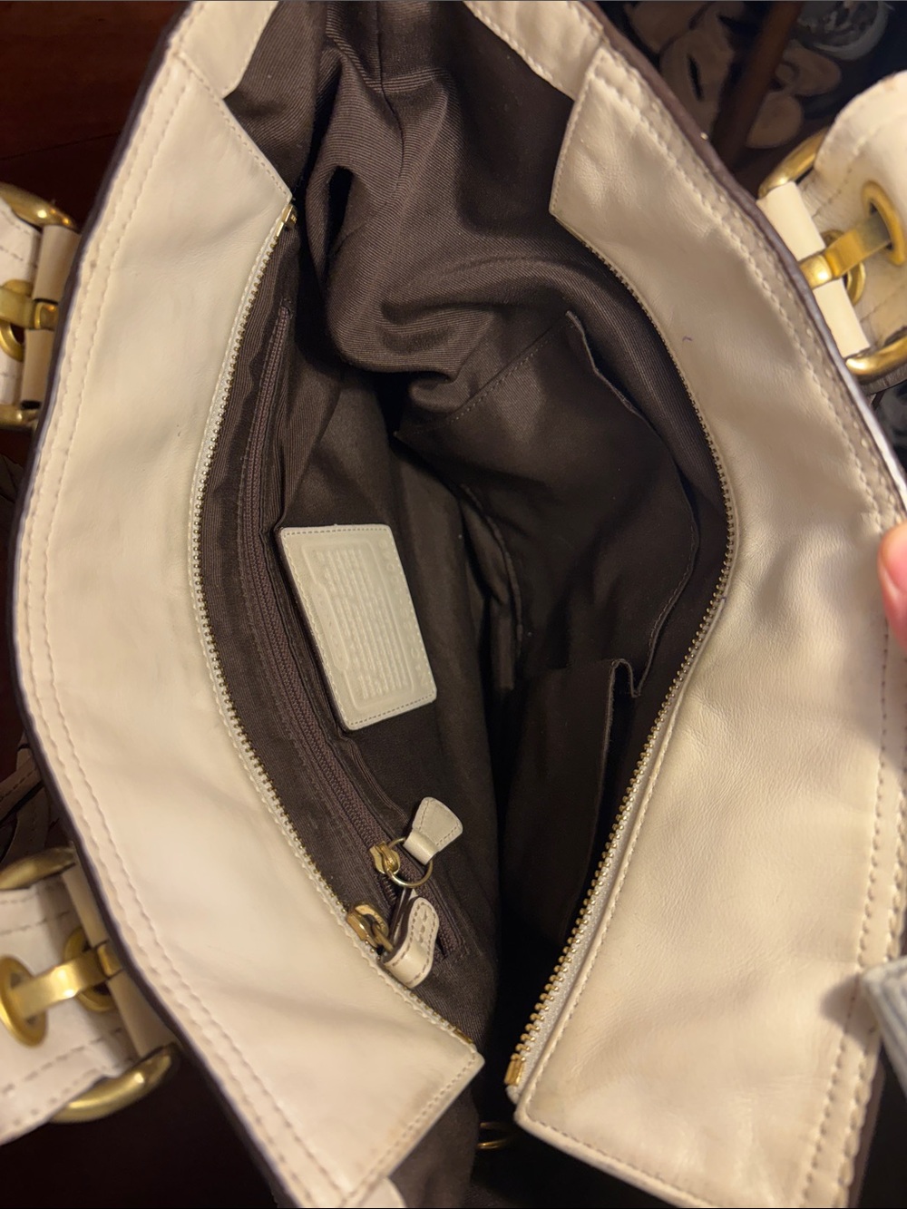 Vintage Ivory Coach SoHo Mia Leather Shoulder Satchel - Picture 4 of 8